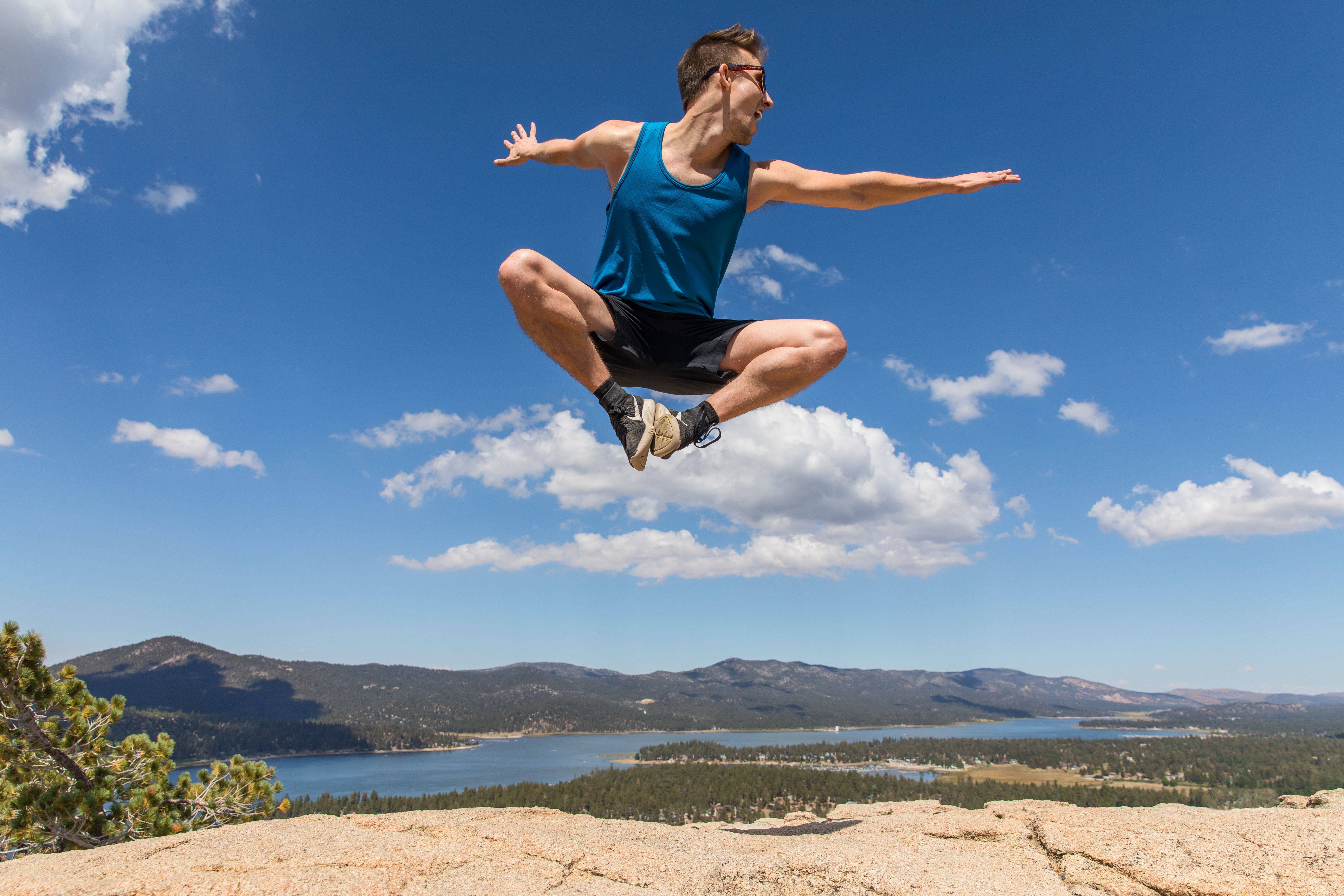 Man jumping high