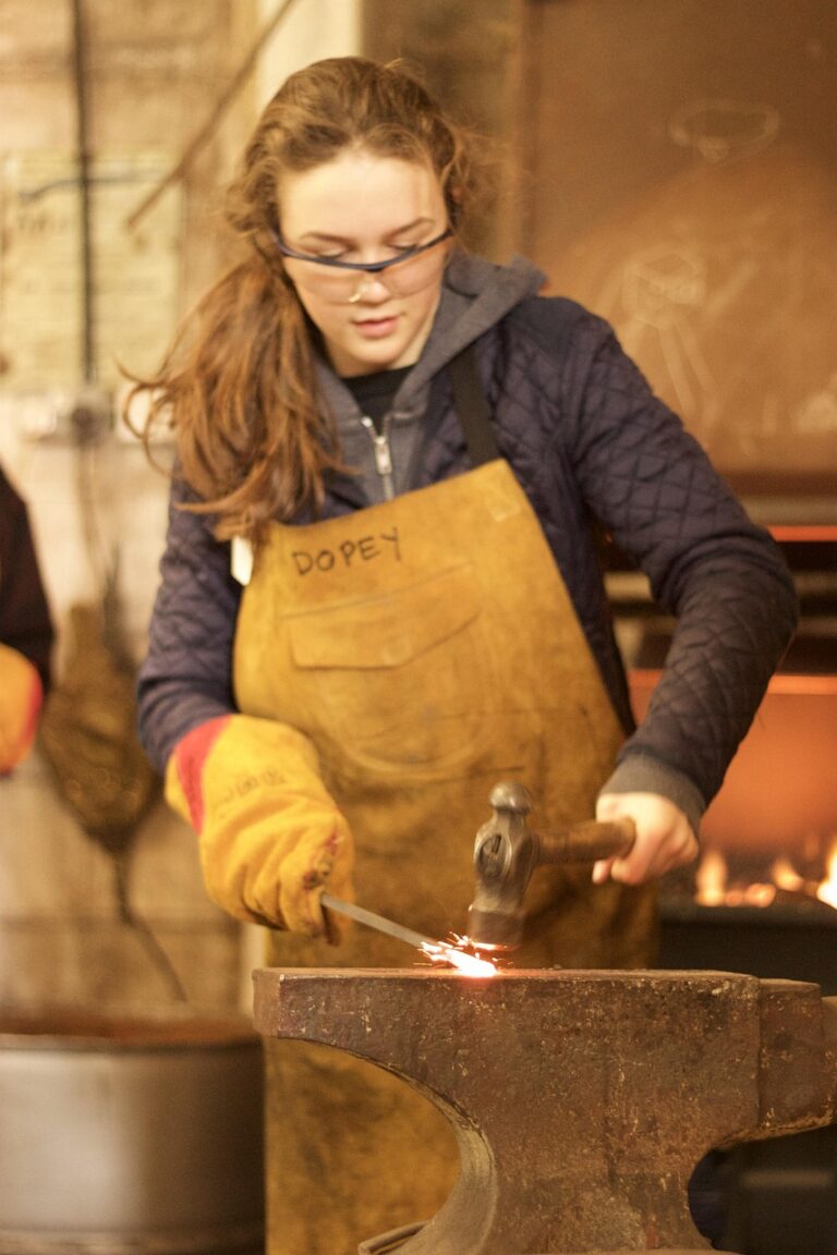 Iron being worked at a blacksmith's forge