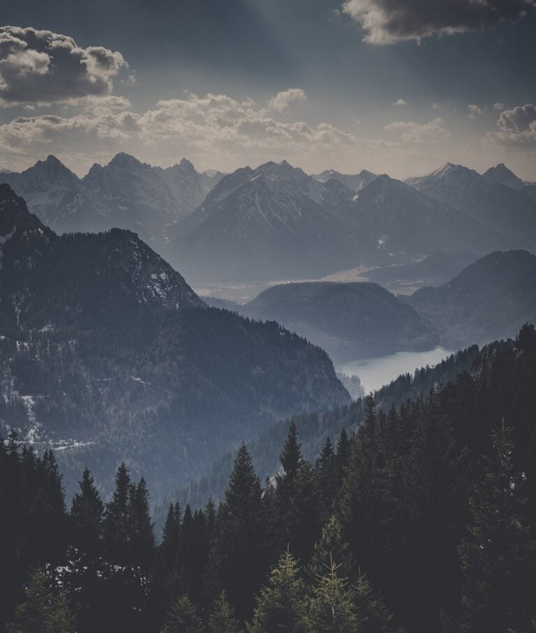 A ridgeline running toward the peak