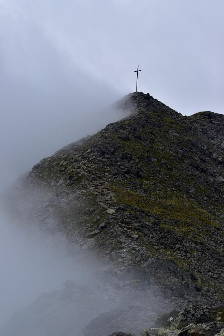 A ridgeline running toward the peak