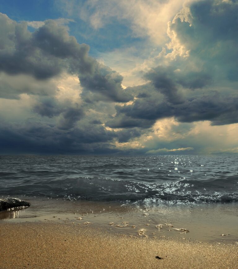 A rough sea under a low sky