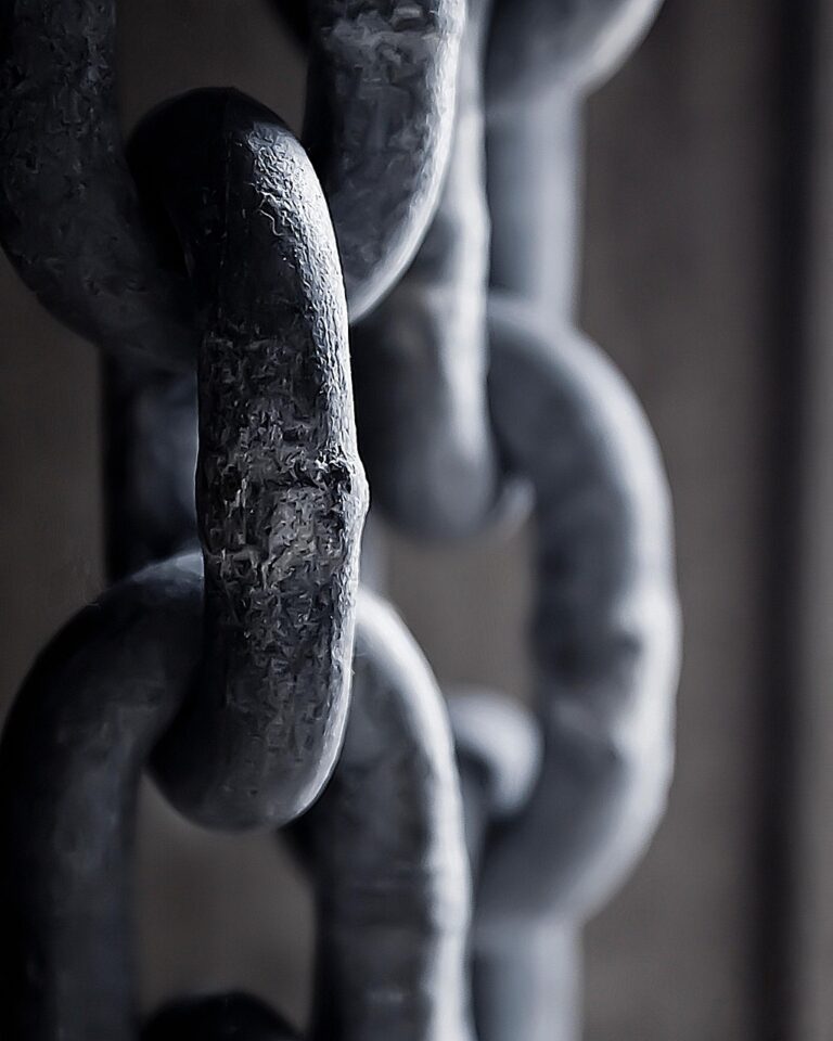 A heavy chain at its limit