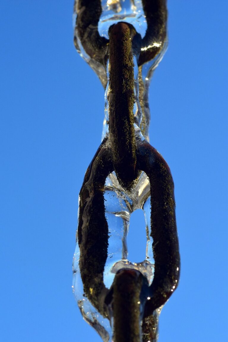 A heavy chain at its limit