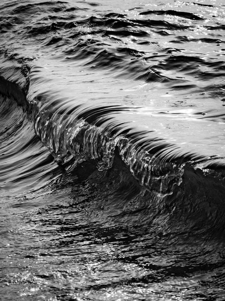 White water in an open channel