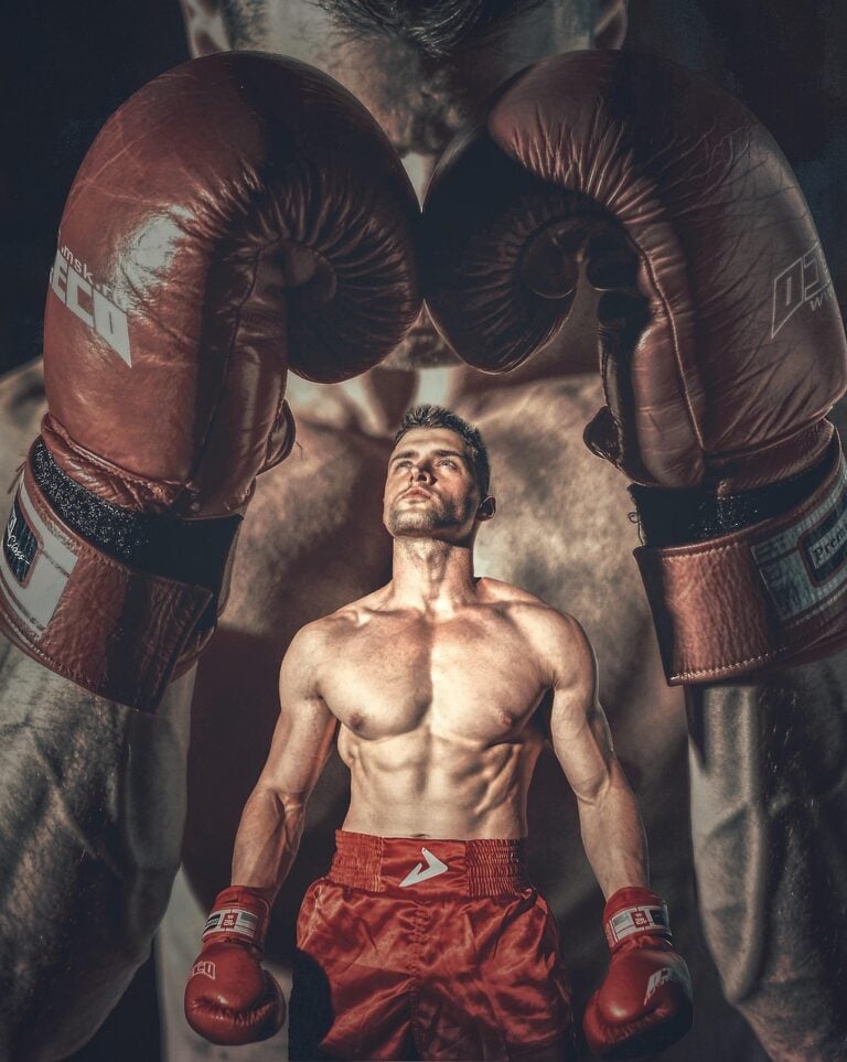 A boxer working out in a training gym