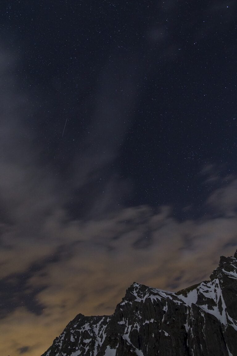 A ridgeline running toward the peak