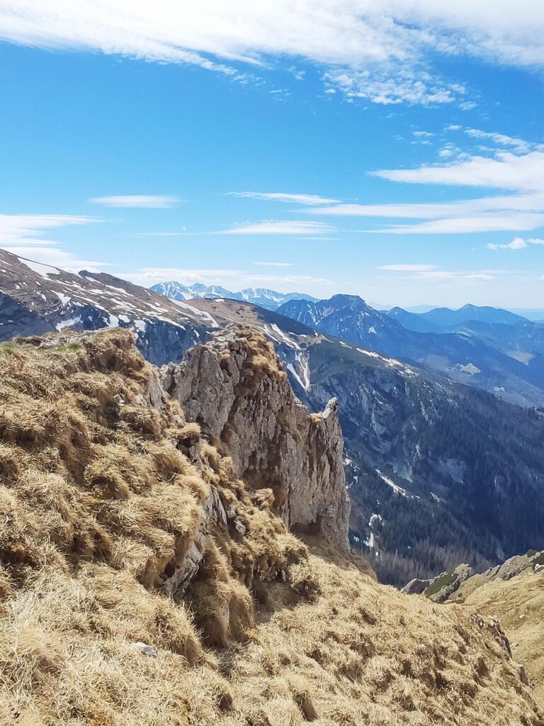 A mountain ridge leading to the summit