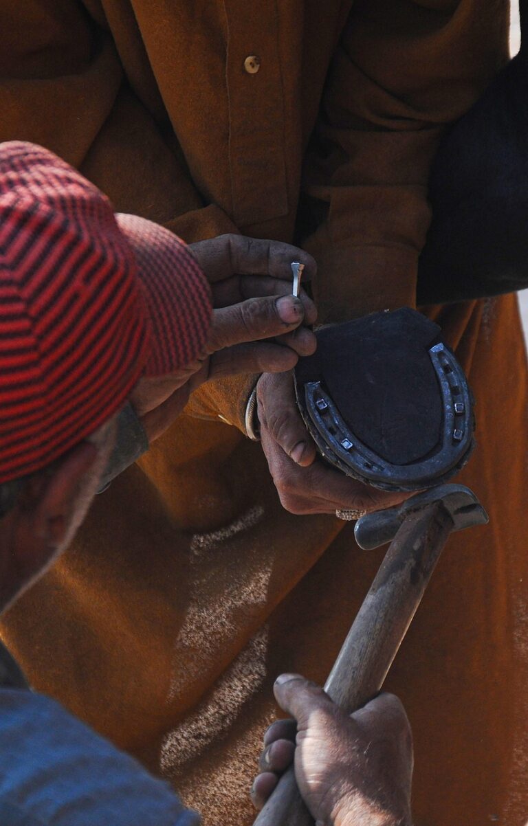 Iron being worked at a blacksmith's forge
