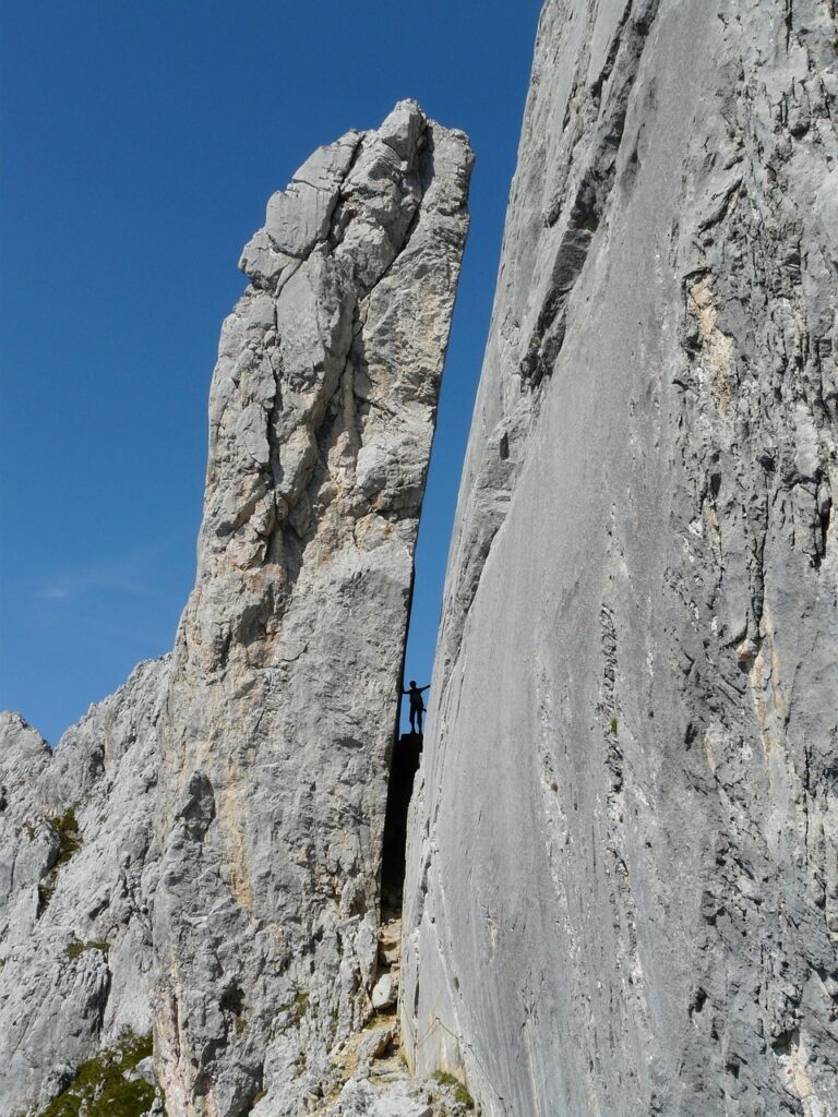 A mountain ridge leading to the summit