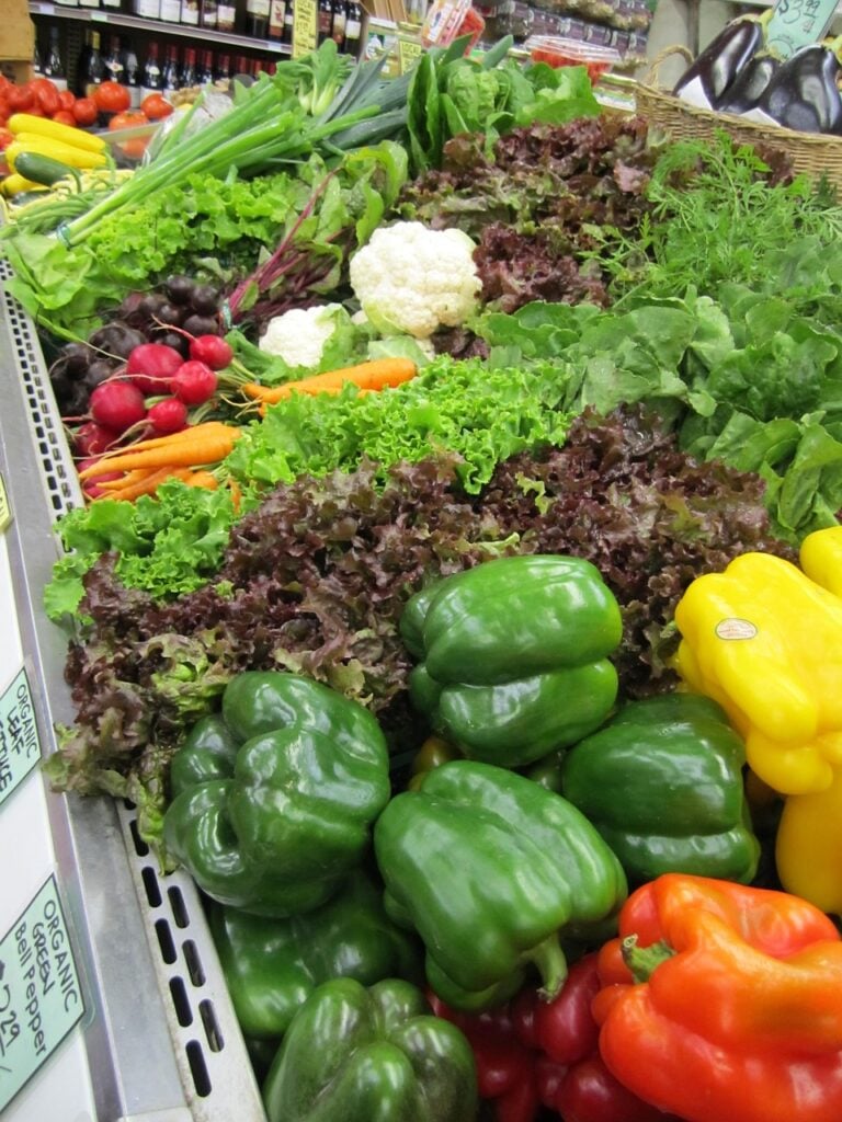 Unprocessed produce, plainly laid out
