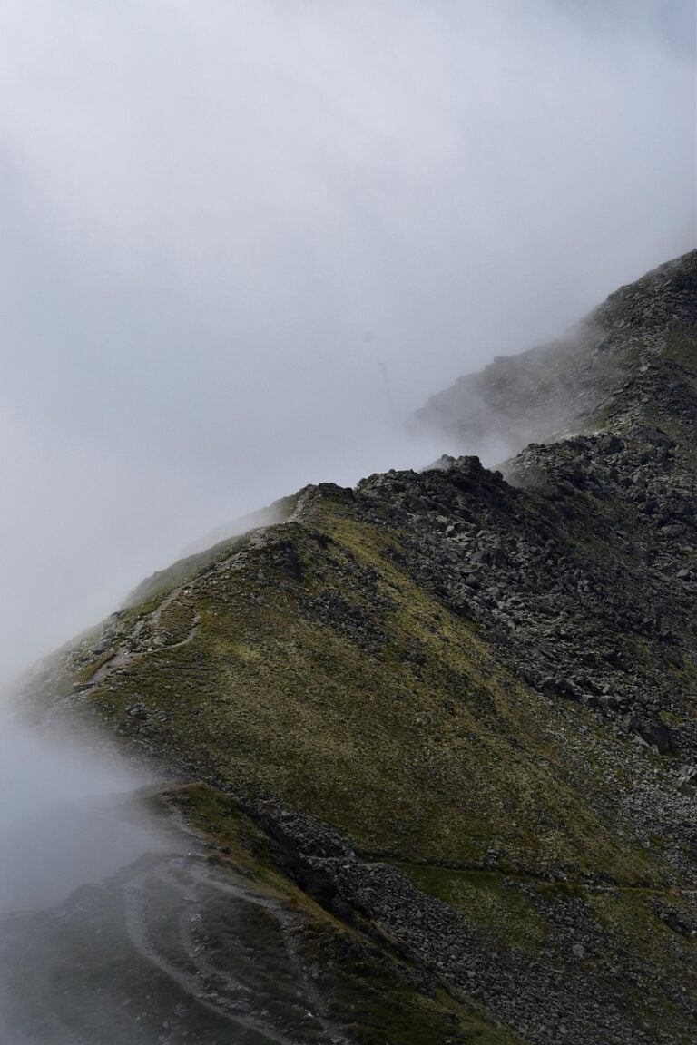 A mountain ridge leading to the summit