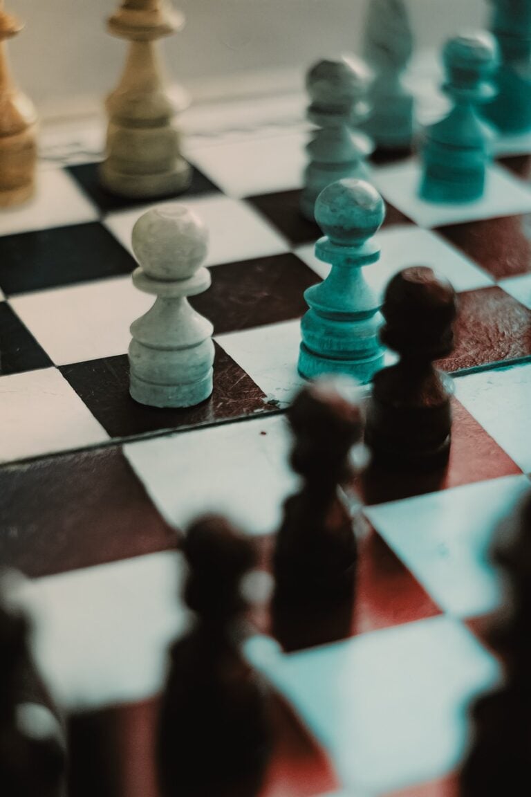 A chess position held in the balance