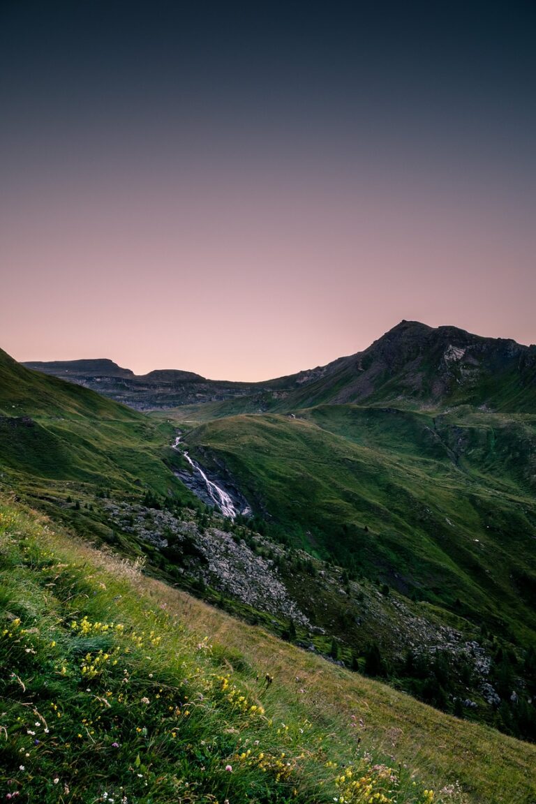 A ridgeline running toward the peak