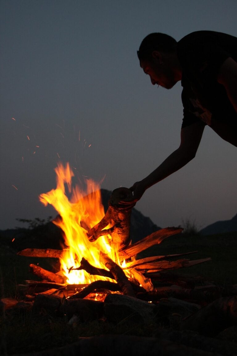 Flames against the dark