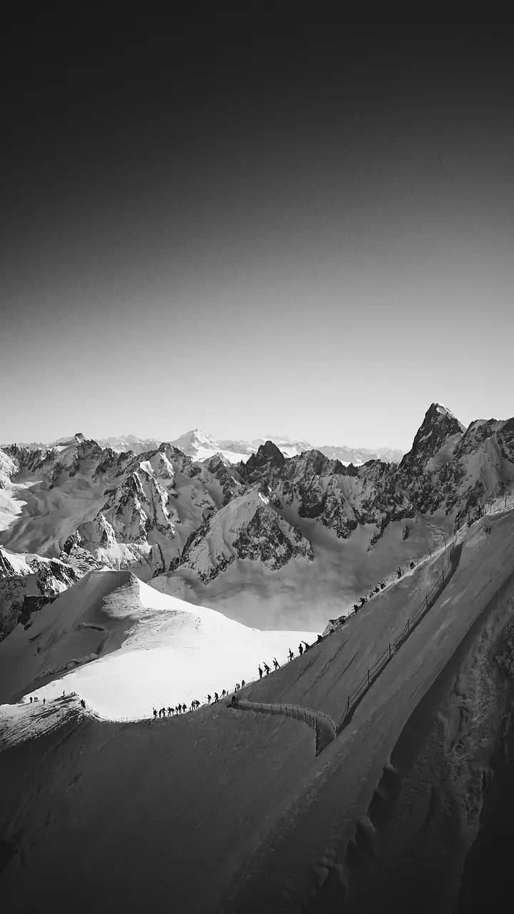 A mountain ridge leading to the summit