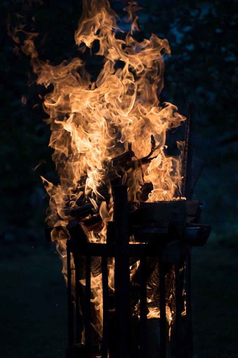 Flames against the dark