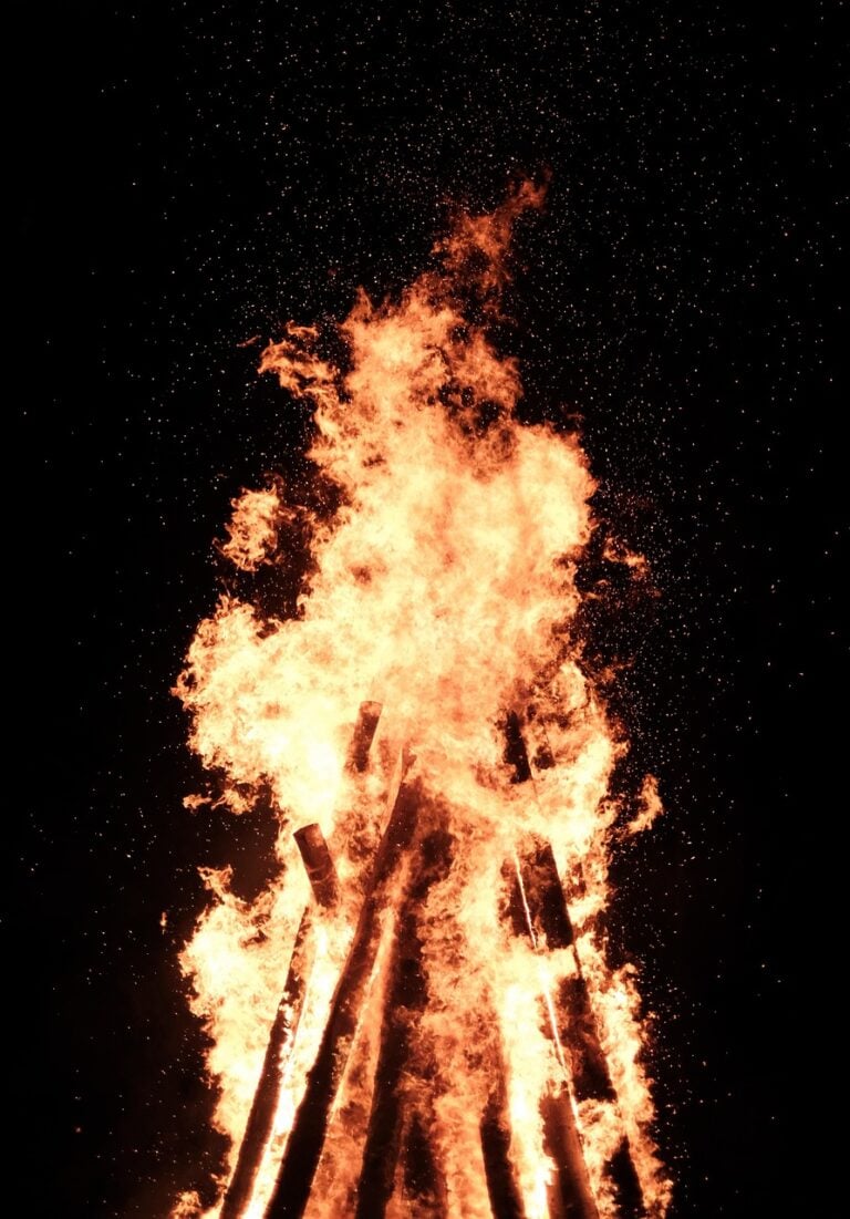 Flames against the dark