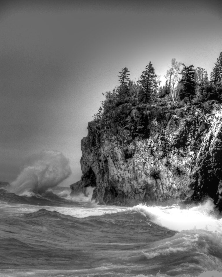 A rough sea under a low sky