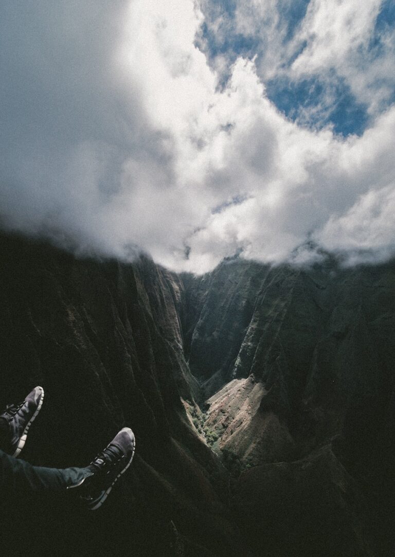 A ridgeline running toward the peak