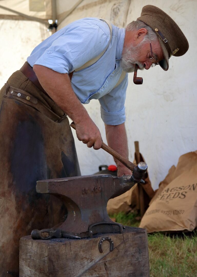 Iron being worked at a blacksmith's forge