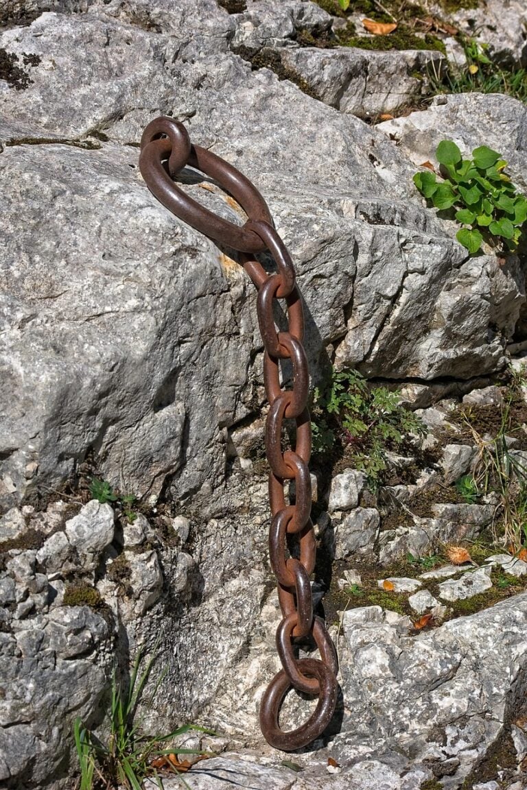 A heavy chain at its limit
