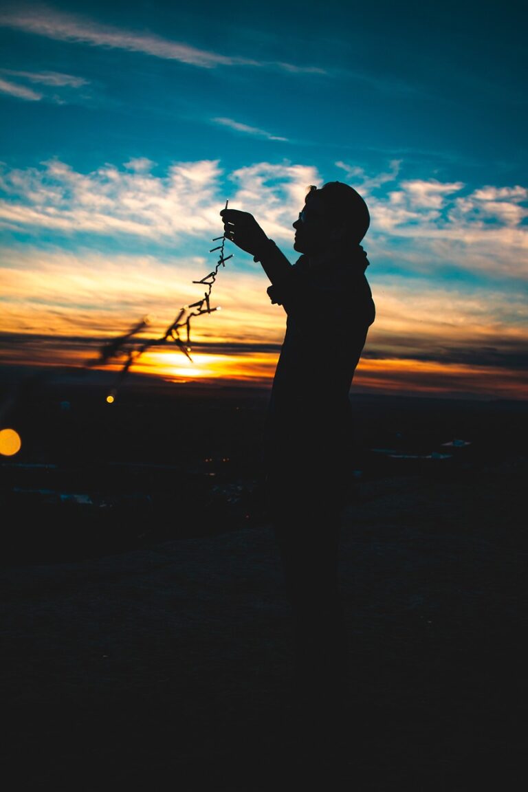 A man looking out at first light