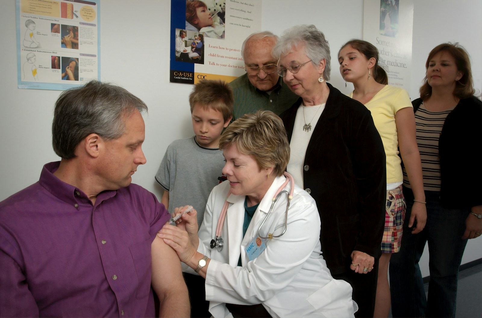 a group of people standing in a room inflammation