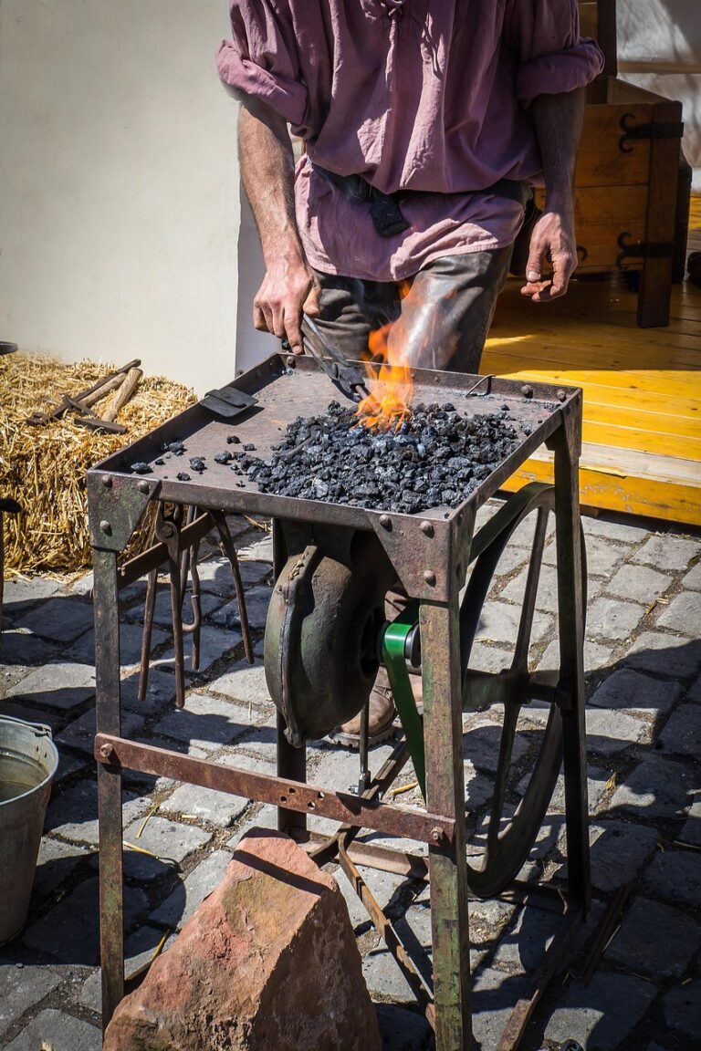 Iron being worked at a blacksmith's forge