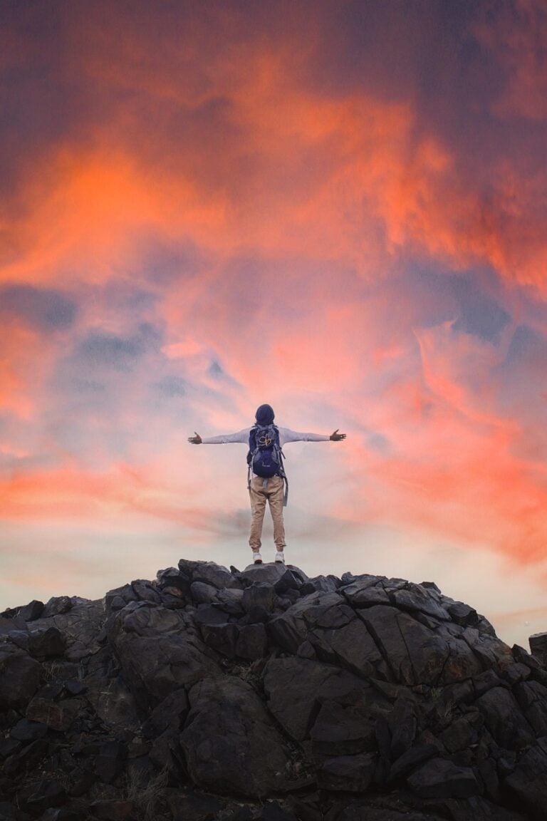 A man looking out at first light