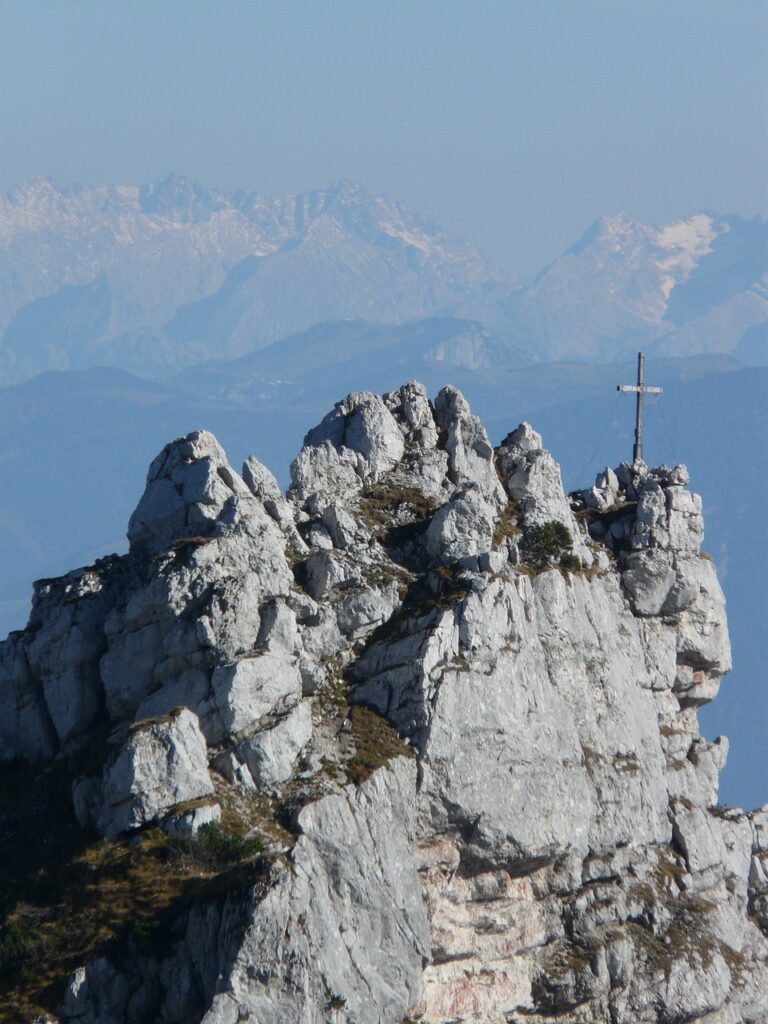 Bare rock near a mountain summit