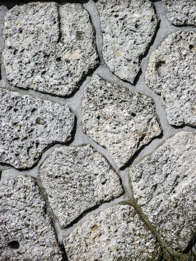 A weathered stone wall