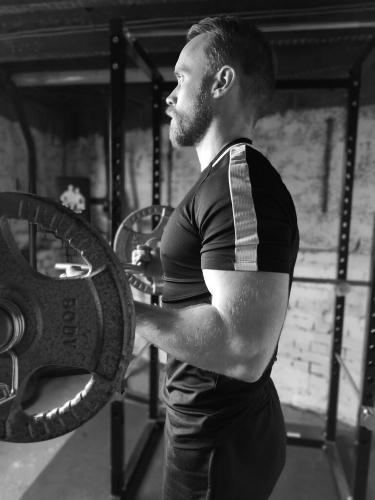 A fighter working the heavy bag