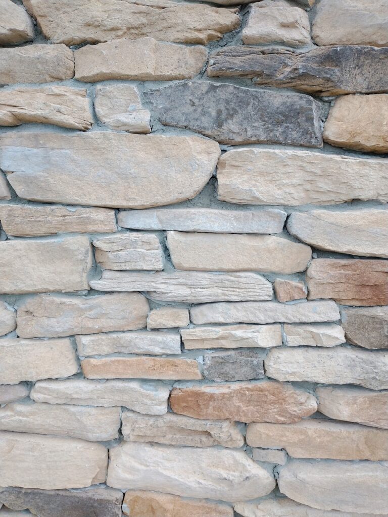 A weathered stone wall