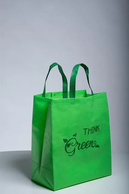 Non woven bags representing sustainable alternatives and minimalist