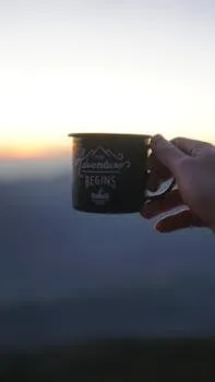 Man at sunrise establishing a minimal morning discipline practice