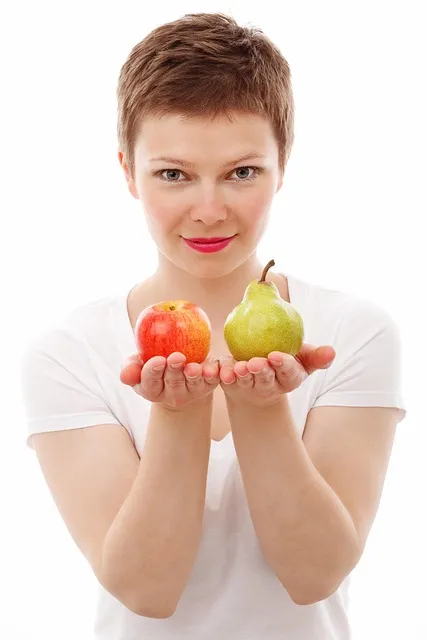 apple, diet, face, food, fresh, fruit, girl, isolated, head, health,