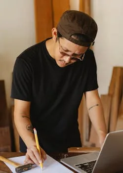 Craftsman concentrating on focused work, avoiding shiny object distractions