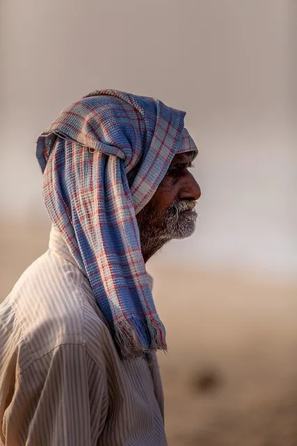 elderly man portrait, stoic contemplation, profile view
