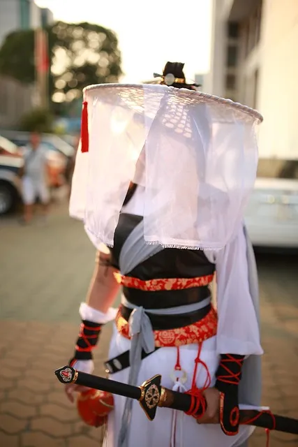 Samurai in traditional Japanese armor representing Musashi's warrior discipline routine