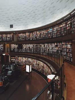 Circular library symbolizing the interconnected systems at the heart of