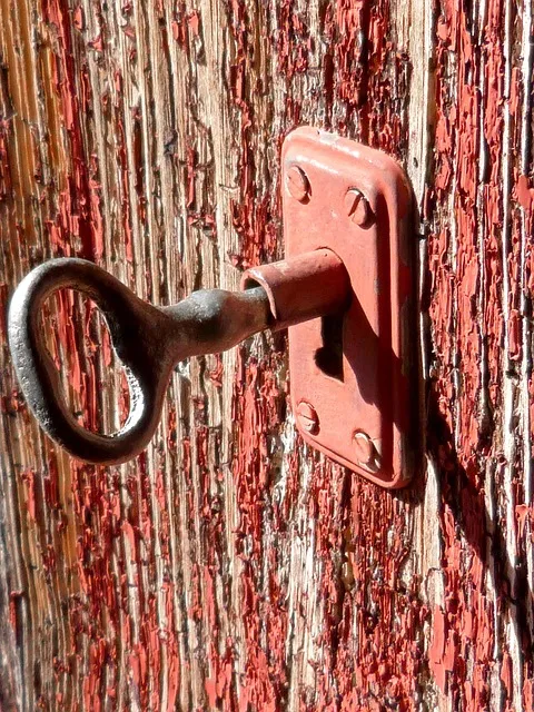 Red door with key representing access to post-traumatic growth in the Option