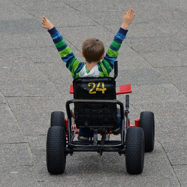 victory, go cart, child, boy, people, win, winner, means of transport
