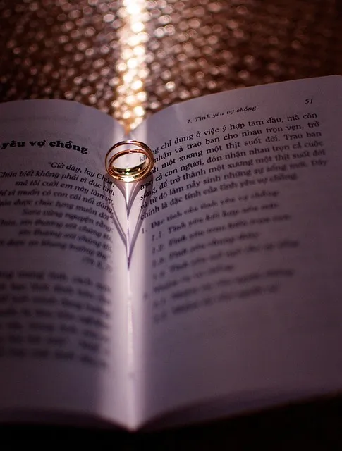 ring love, book, light, shadow, rings, romantic, wedding, couple, love,