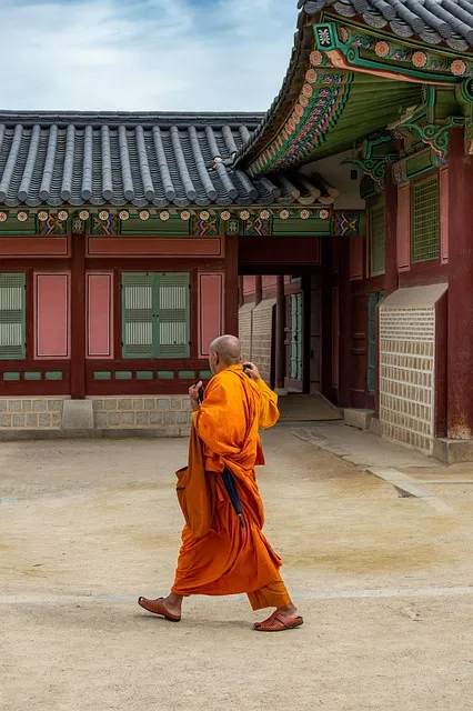 gyeongbokgung, monk, seoul, buddhism, man, palace, korean, historical,