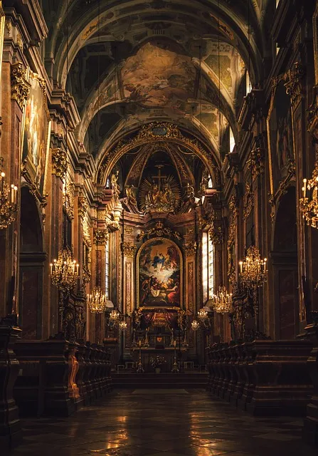 The interior of a cathedral