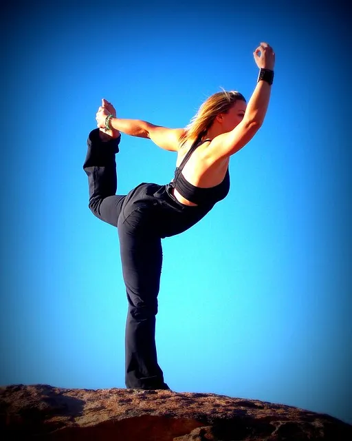yoga, dancer, sky, blue, rocks, blue sky, fitness, woman, girl, stretching,