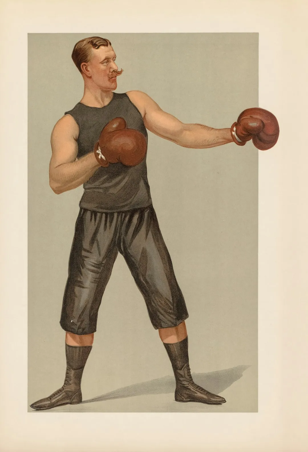 Boxer showing determination through intense physical training