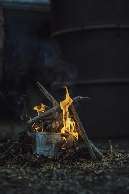 Fireplace flames burning bright symbolizing the process of letting go of
