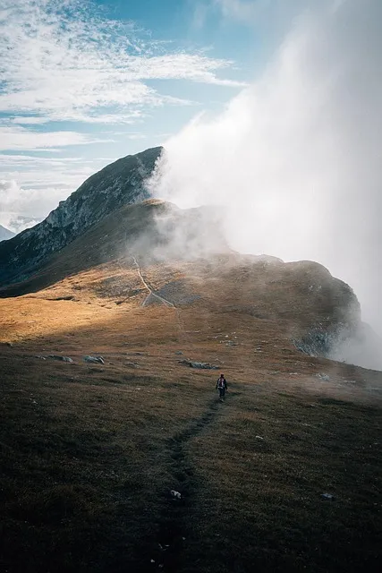 Solo hiker on wilderness trail experiencing nature immersion benefits and