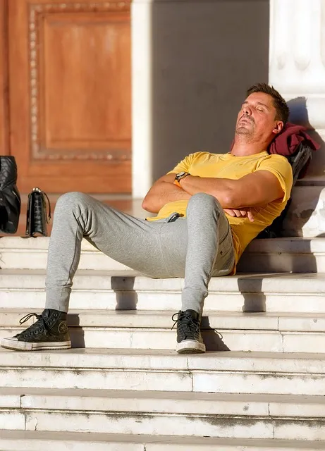 Sleep-deprived man experiencing the neurological debt that no morning